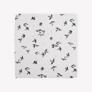 Little Unicorns Organic Cotton Muslin Swaddle Blanket - Swallows